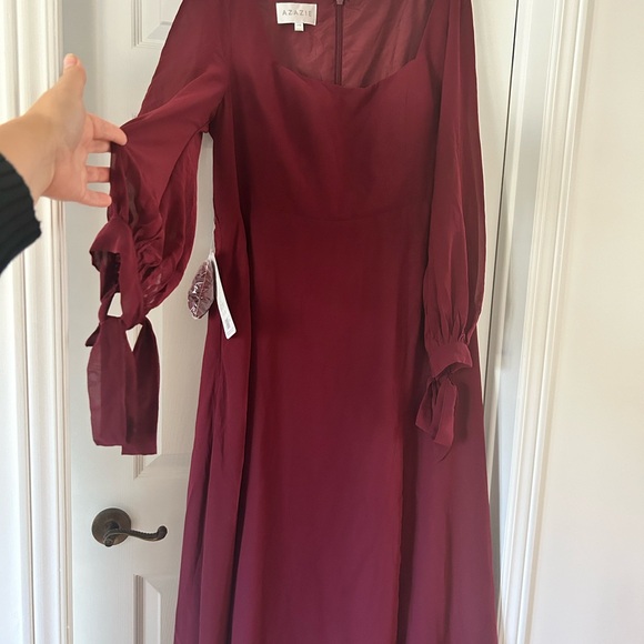 Azazie Leonia Dress sz 18 in Cabernet Chiffon. - Picture 2 of 4